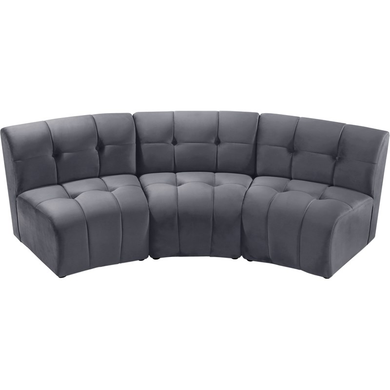 Meridian Furniture Limitless Gray Velvet Modular Sofa
