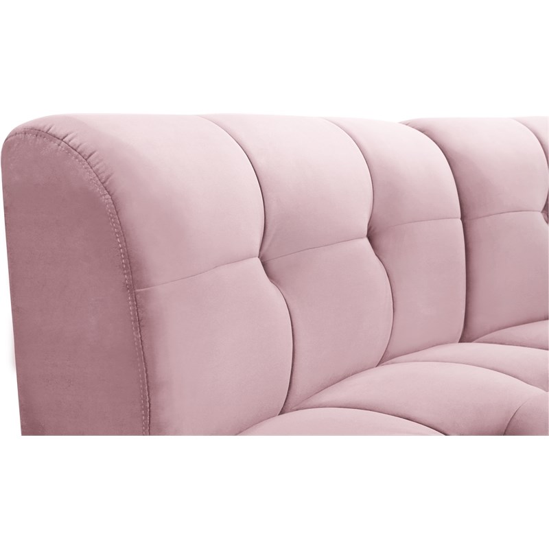 Meridian Furniture Limitless Pink Velvet Modular 6 Piece Sectional