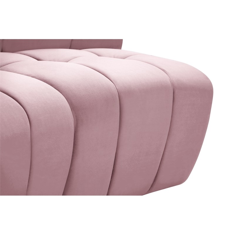 Meridian Furniture Limitless Pink Velvet Modular 9 Piece Sectional