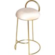 Meridian Furniture Ring Soft Cream Velvet Counter Stool in Brushed Gold Finish