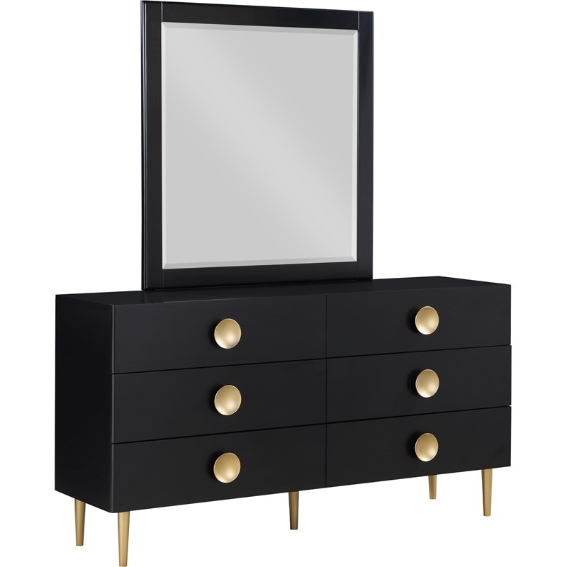 Meridian Furniture Zayne Contemporary Metal Dresser in Rich Black