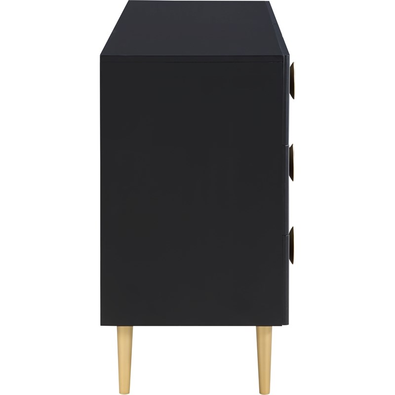 Meridian Furniture Zayne Contemporary Metal Dresser in Rich Black