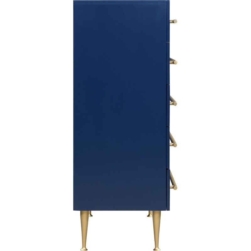 Meridian Furniture Marisol Contemporary Metal Chest in Rich Navy Finish