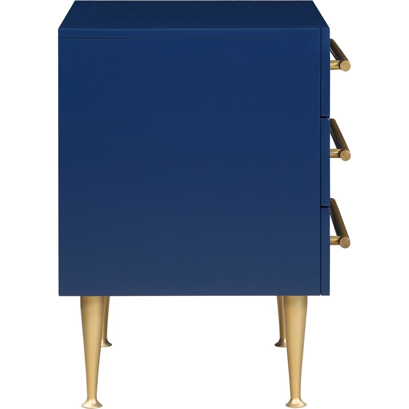 Meridian Furniture Marisol Contemporary Metal Nightstand in Rich Navy Finish