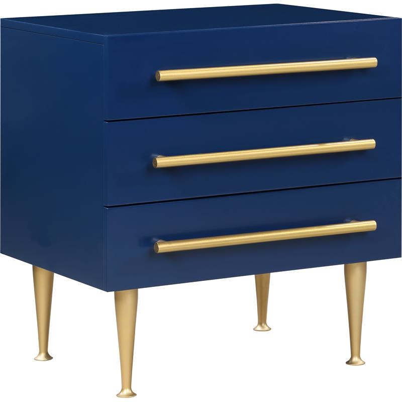 Meridian Furniture Marisol Contemporary Metal Nightstand in Rich Navy Finish