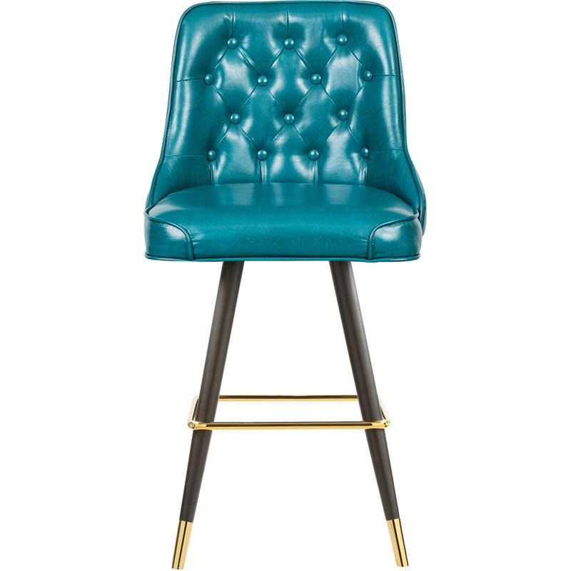 Meridian Furniture Portnoy Soft Teal, Teal Leather Bar Chairs