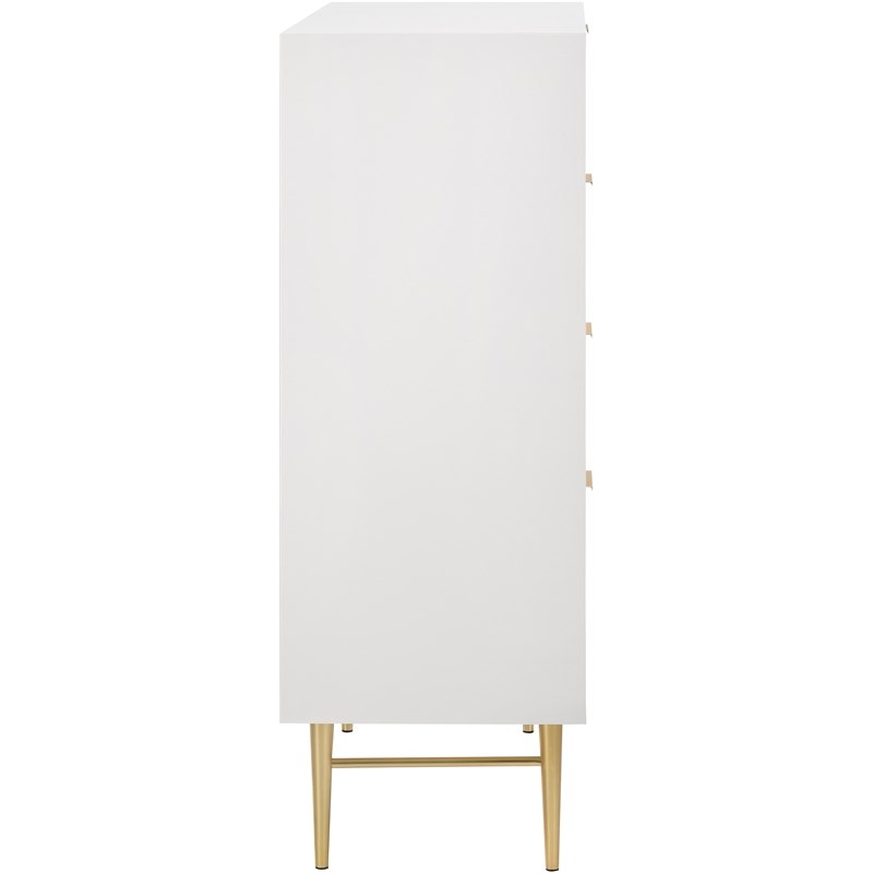 Meridian Furniture Modernist Contemporary Chest in White Medium Gloss Finish