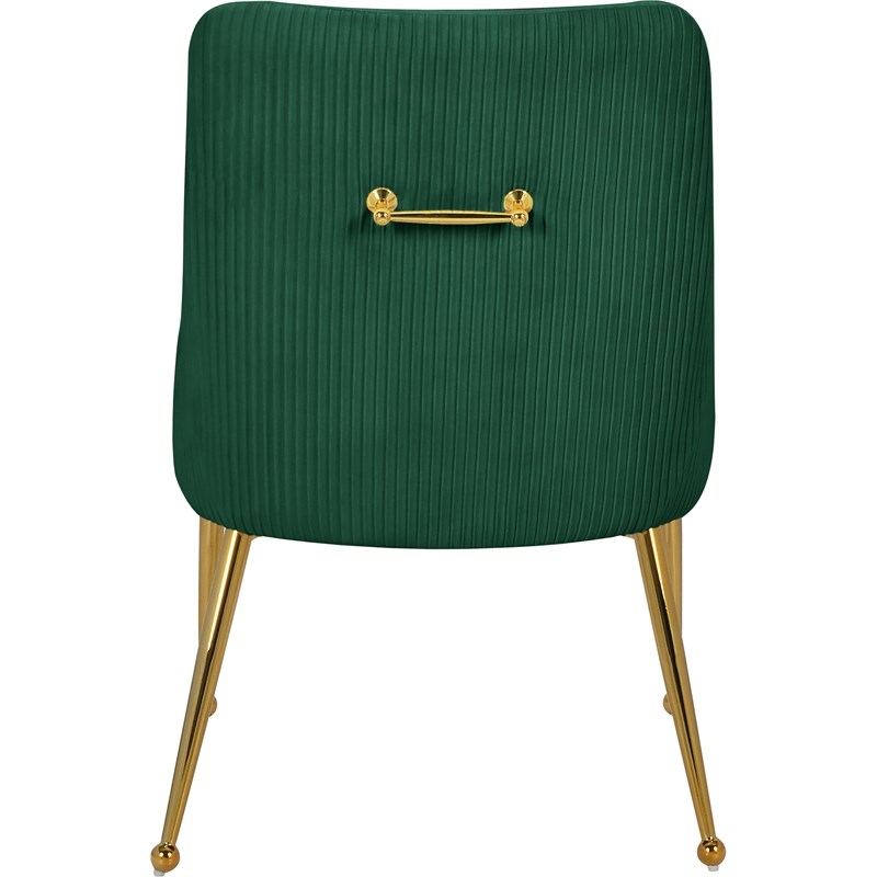 Meridian Furniture Ace Green Velvet Dining Chair with Gold Legs (Set of 2)