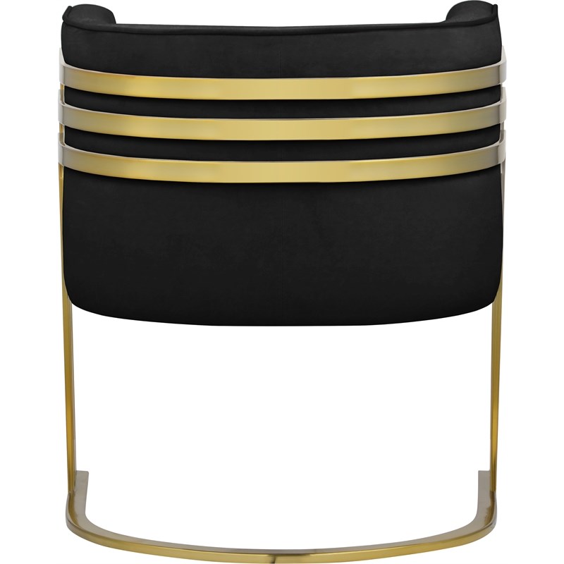 Meridian Furniture Rays Black Velvet Upholstered Accent Chair