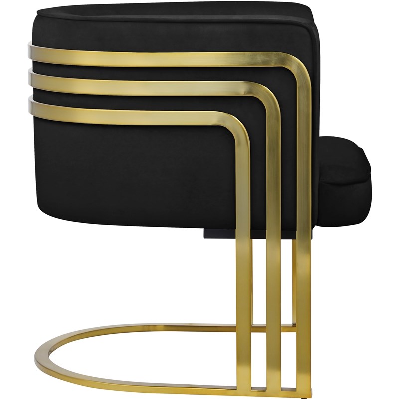 Meridian Furniture Rays Black Velvet Upholstered Accent Chair
