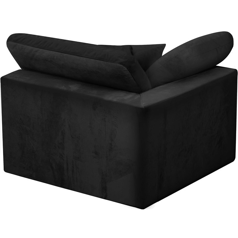 Meridian Furniture Cozy Black Velvet Modular Corner Chair