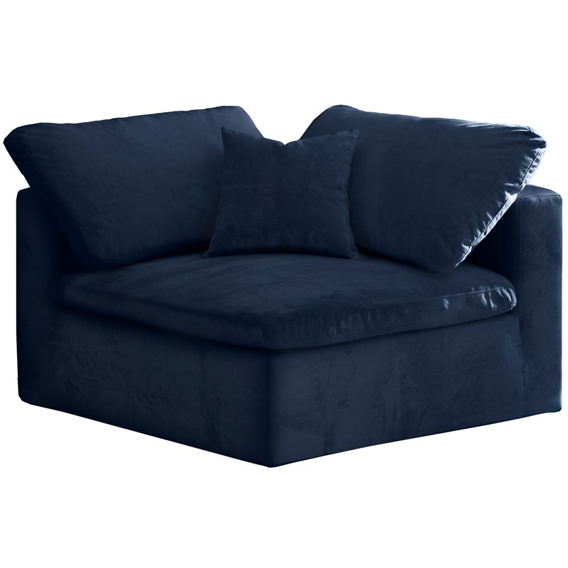 Meridian Furniture Cozy Navy Velvet Modular Corner Chair