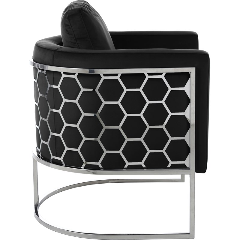 Meridian Furniture Casa Black Velvet Upholstereded Chair