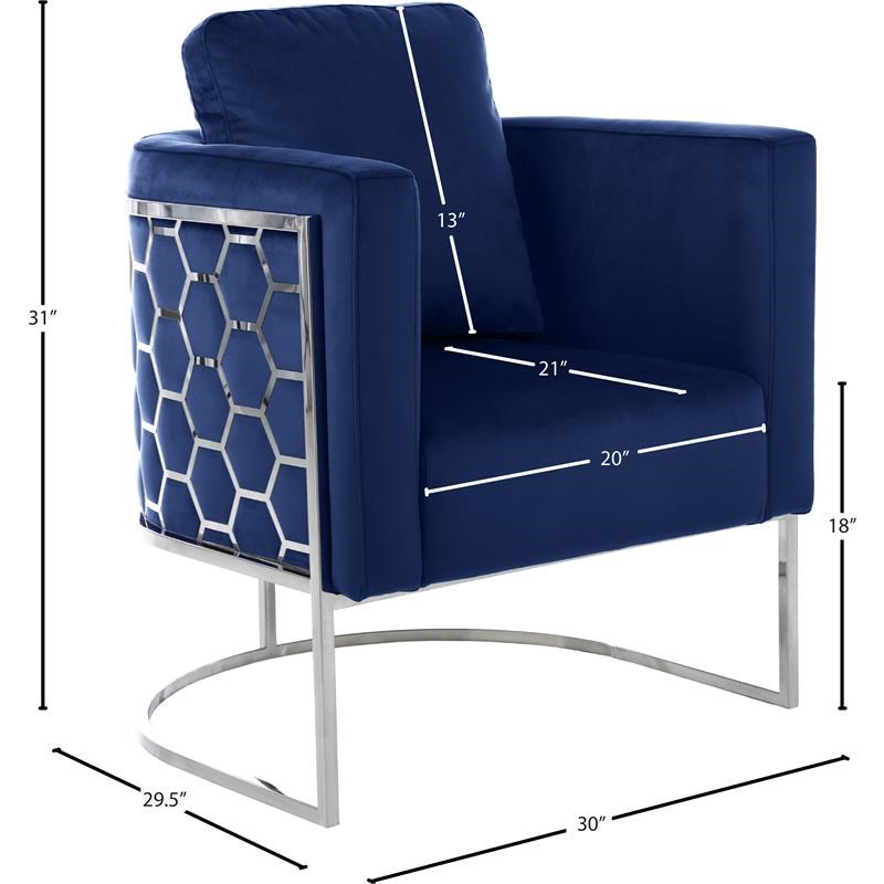 Meridian Furniture Casa Navy Velvet Upholstereded Chair