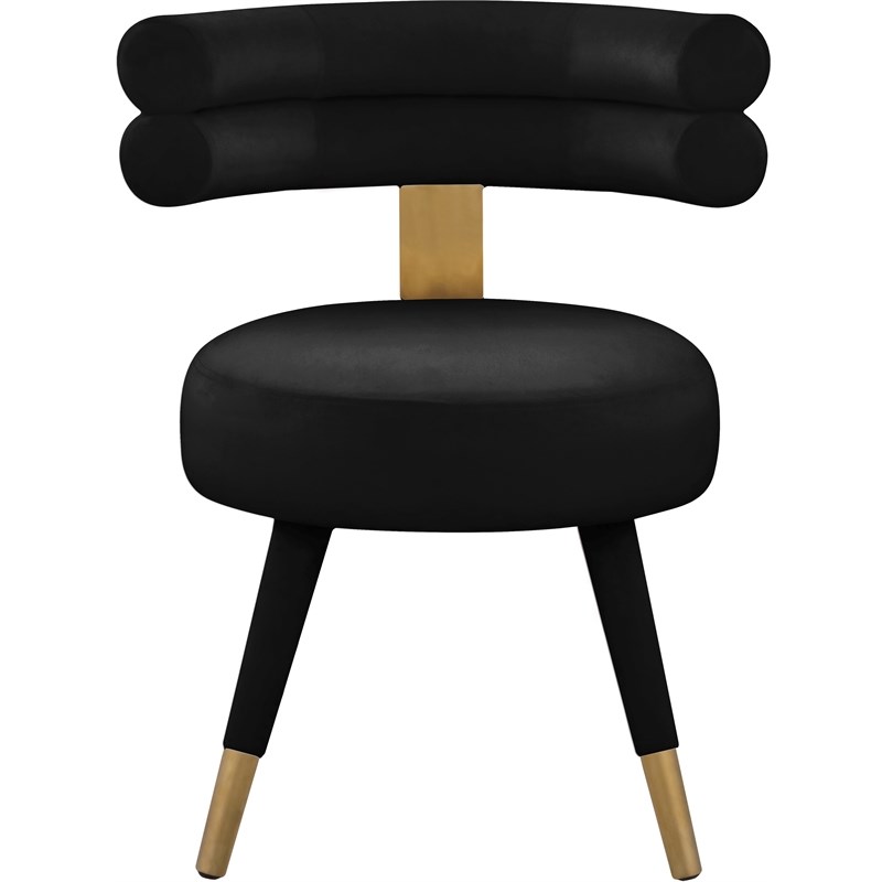 Meridian Furniture Fitzroy Black Velvet Dining Chair (Set of 2)