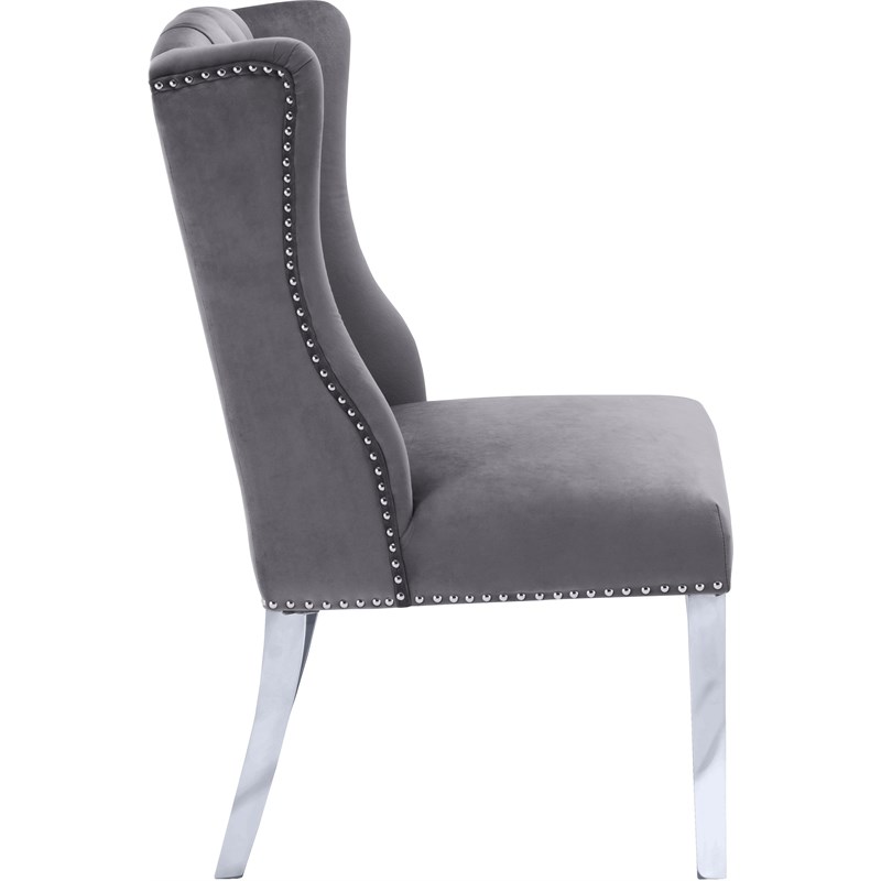 Meridian Furniture Suri Gray Velvet Dining Chair (Set of 2)