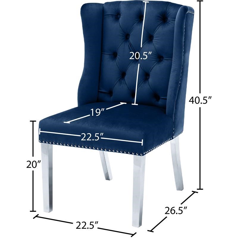 Meridian Furniture Suri Navy Velvet Dining Chair (Set of 2)
