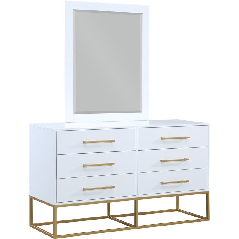 Meridian Furniture Maxine Dresser in Rich White Finish