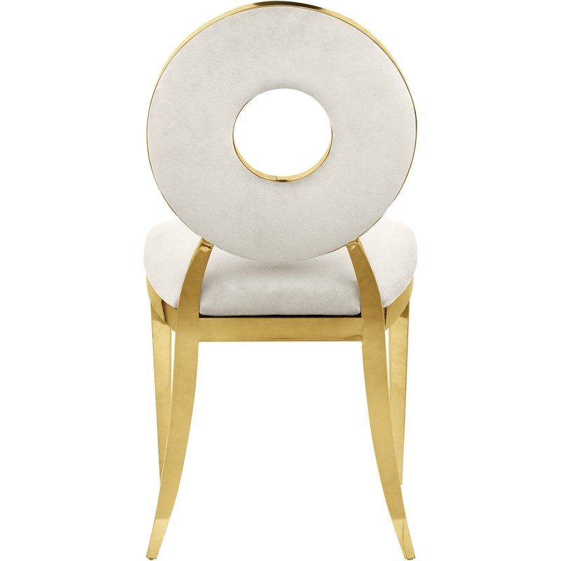 Meridian Furniture Carousel Cream Velvet Dining Chair (Set of 2)