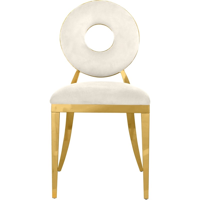 Meridian Furniture Carousel Cream Velvet Dining Chair (Set of 2)