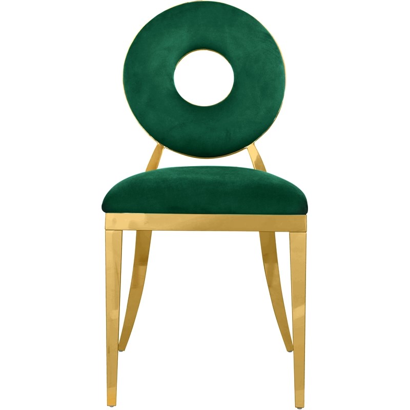 Meridian Furniture Carousel Green Velvet Dining Chair (Set of 2)