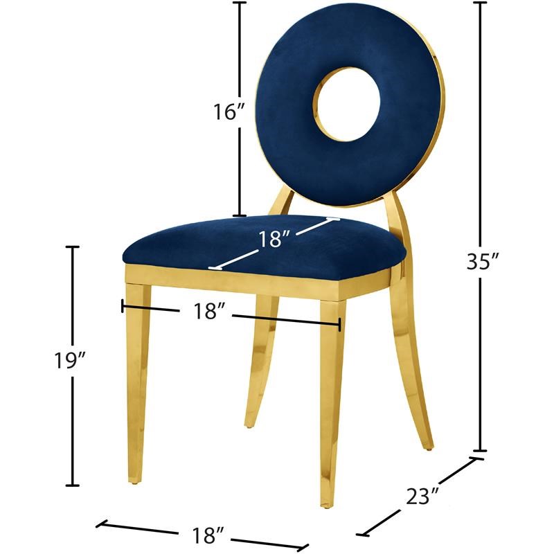 Meridian Furniture Carousel Navy Velvet Dining Chair (Set of 2)
