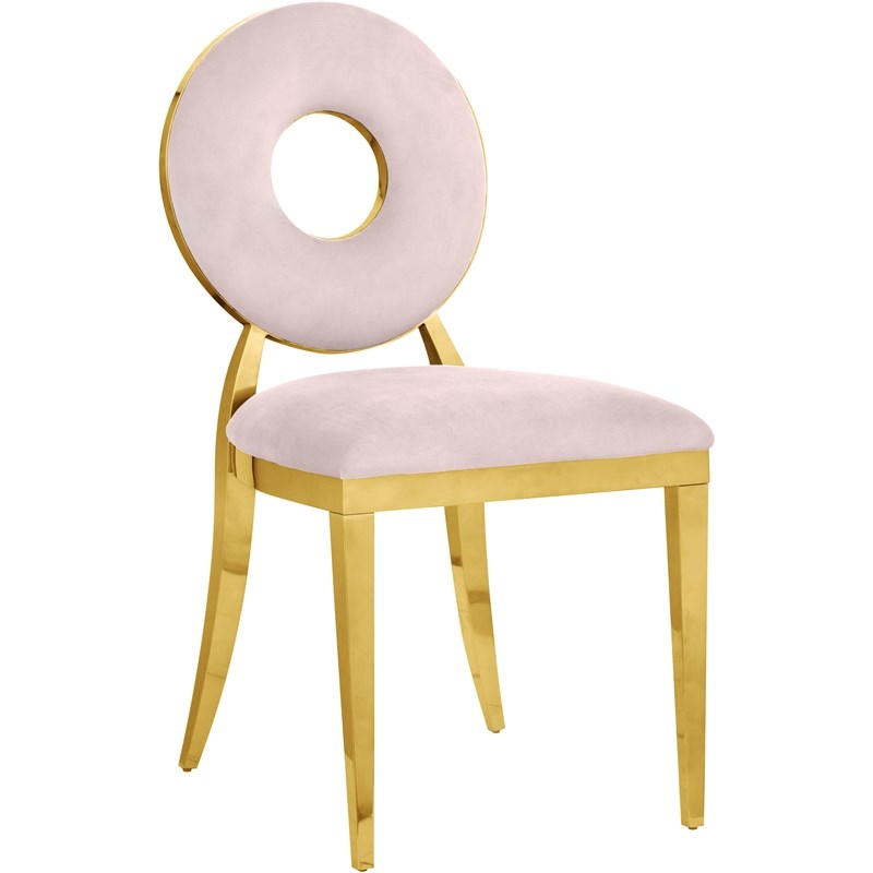 Meridian Furniture Carousel Pink Velvet Dining Chair (Set of 2)