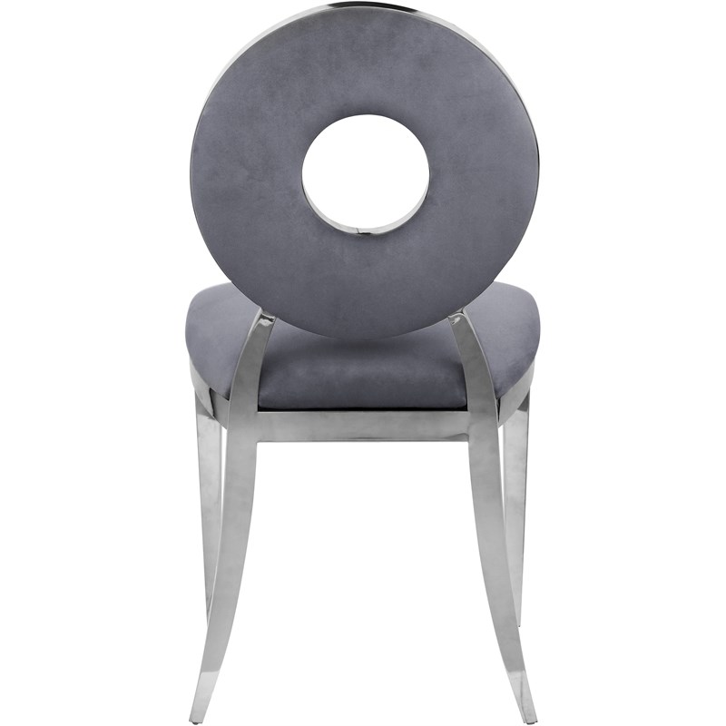 Meridian Furniture Carousel Gray Velvet Dining Chair (Set of 2)