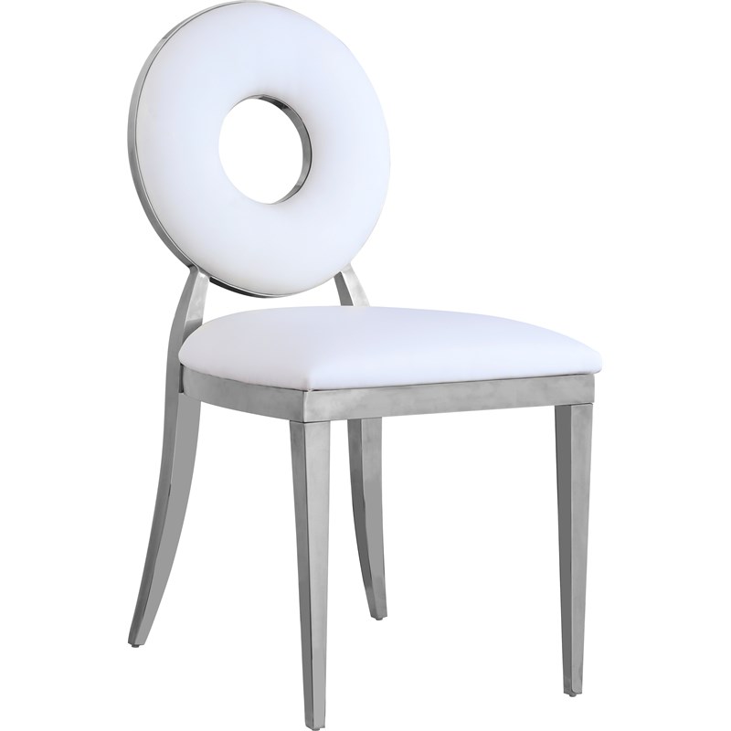 Meridian Furniture Carousel White Faux Leather Dining Chair (Set of 2)