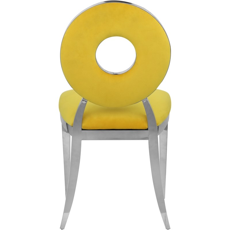 Meridian Furniture Carousel Yellow Velvet Dining Chair (Set of 2)