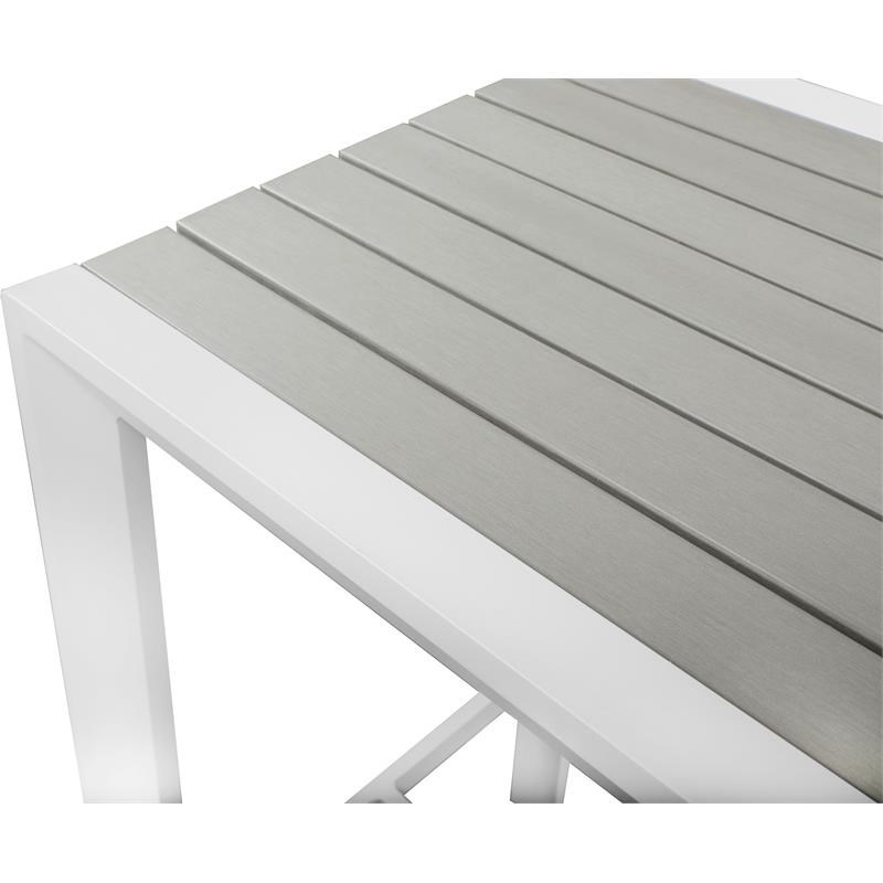 Meridian Furniture Nizuc Grey Wood Outdoor Patio Square Bar Table