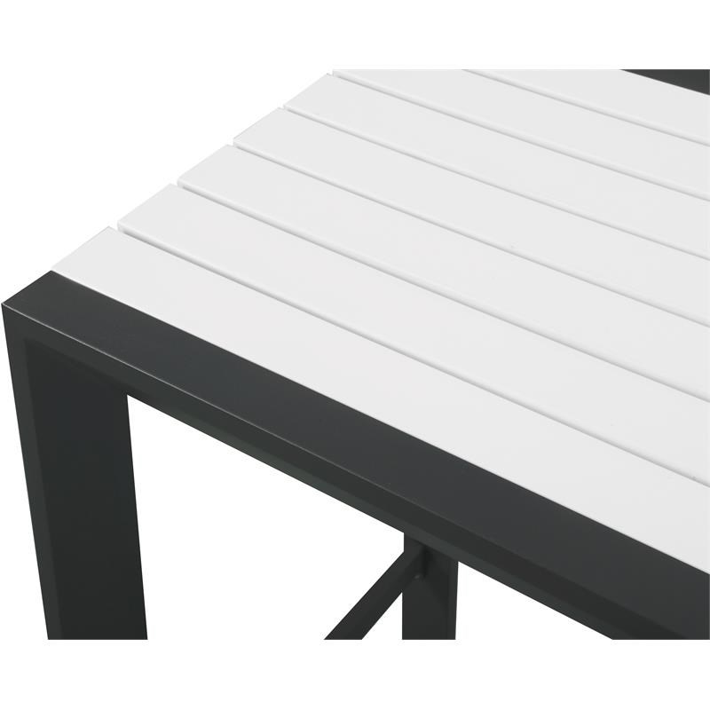 Meridian Furniture Nizuc White Wood Outdoor Patio Square Bar Table