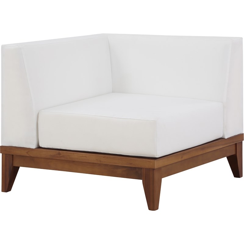 Meridian Furniture Rio Off White Waterproof Fabric Corner Chair