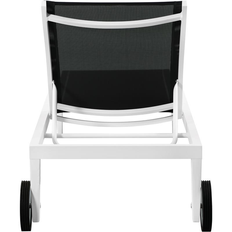 Meridian Furniture Nizuc Black Fabric Outdoor Patio Mesh Chaise Lounge Chair