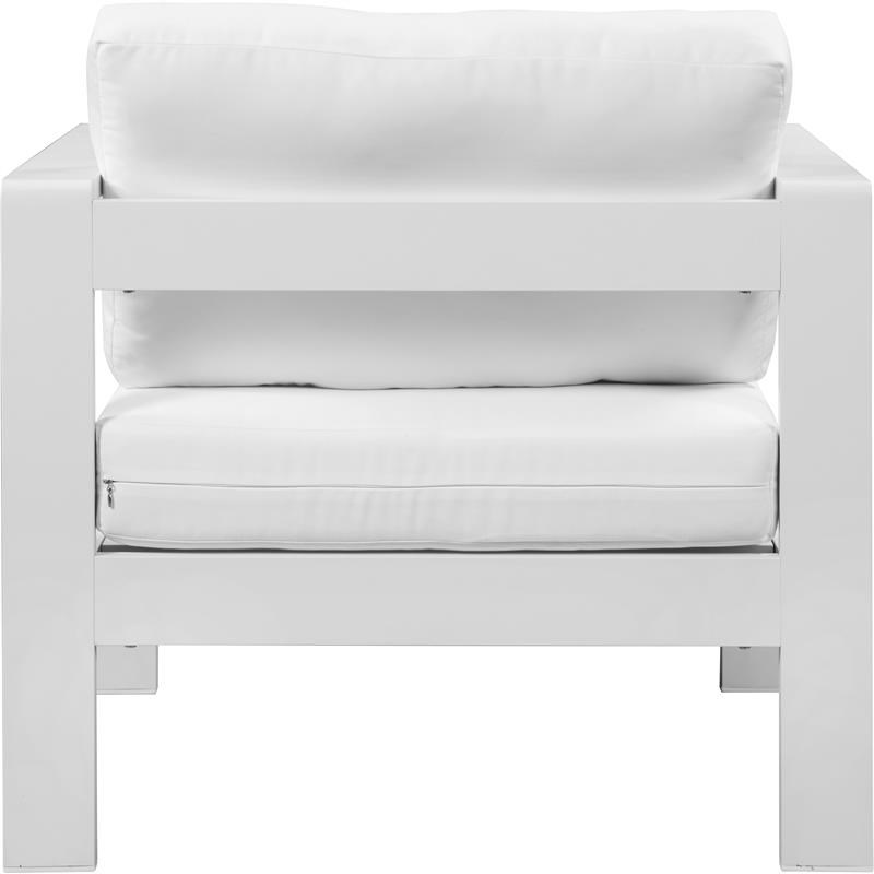 Meridian Furniture Nizuc White Fabric Outdoor Patio Arm Chair