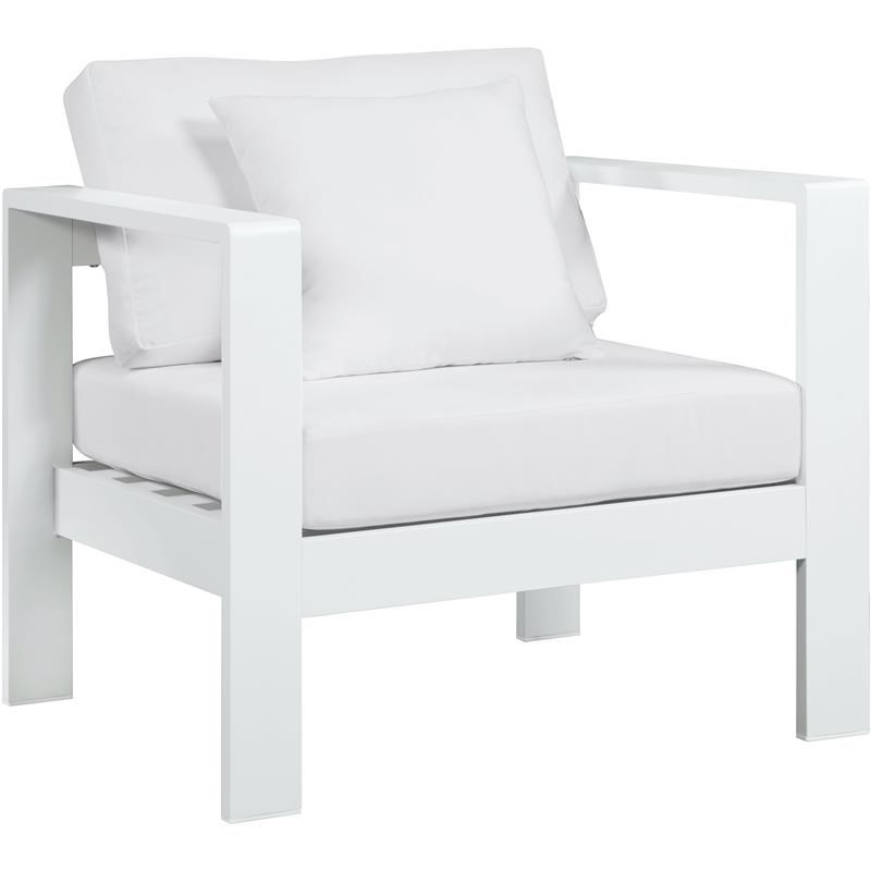Meridian Furniture Nizuc White Fabric Outdoor Patio Arm Chair