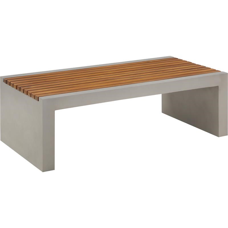 Meridian Furniture Rio Light Grey Concrete Cement Coffee Table