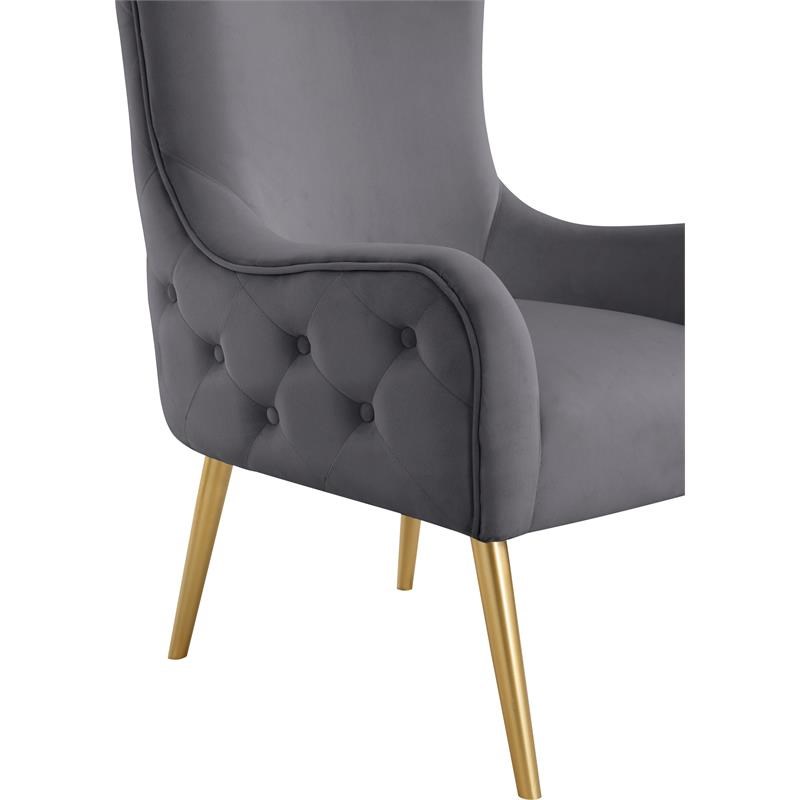 Meridian Furniture Alexander Grey Velvet Accent Chair