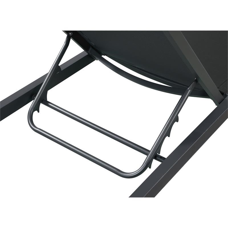Meridian Furniture Nizuc Black Fabric Outdoor Patio Mesh Chaise Lounge Chair