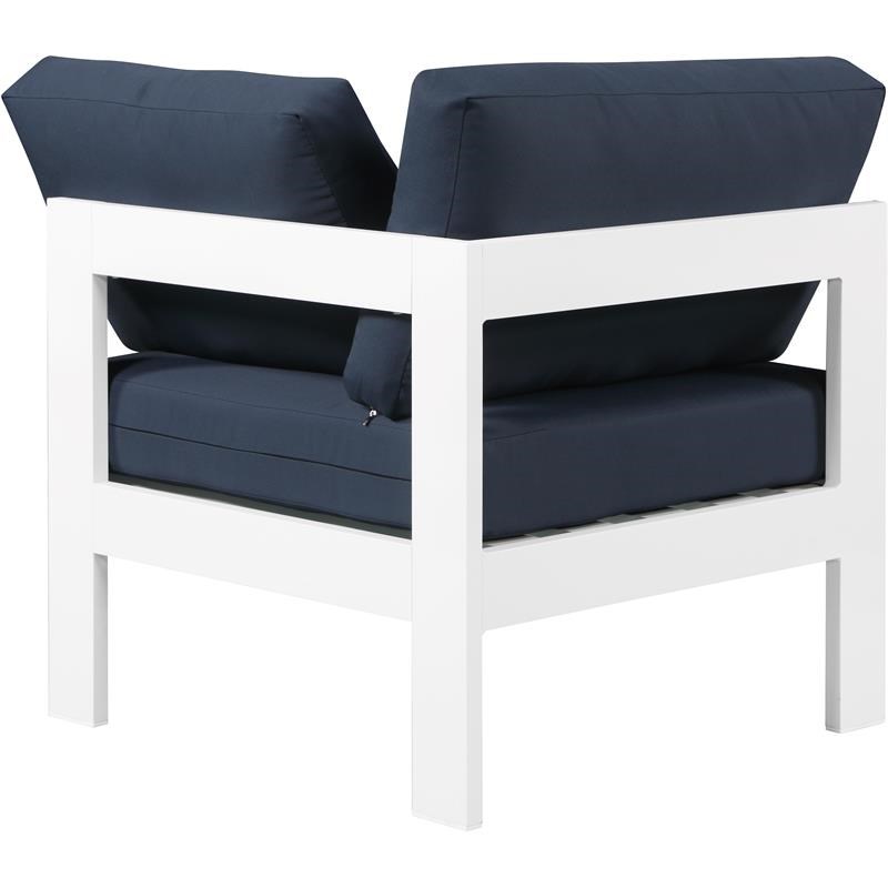Meridian Furniture Nizuc Navy Fabric Outdoor Patio Corner Chair