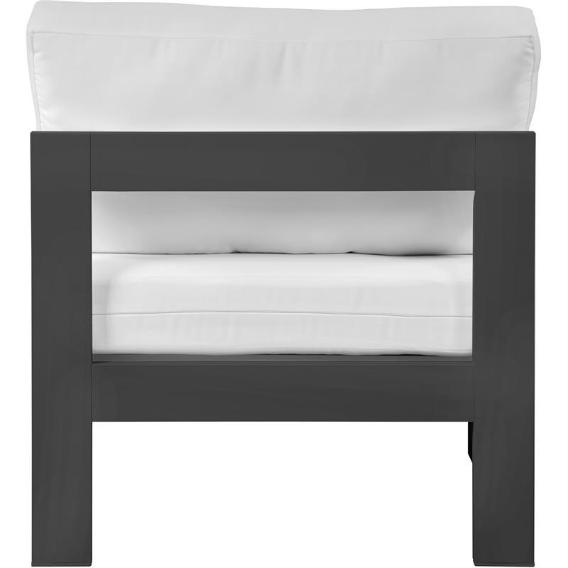 Meridian Furniture Nizuc White Fabric Outdoor Patio Armless Chair