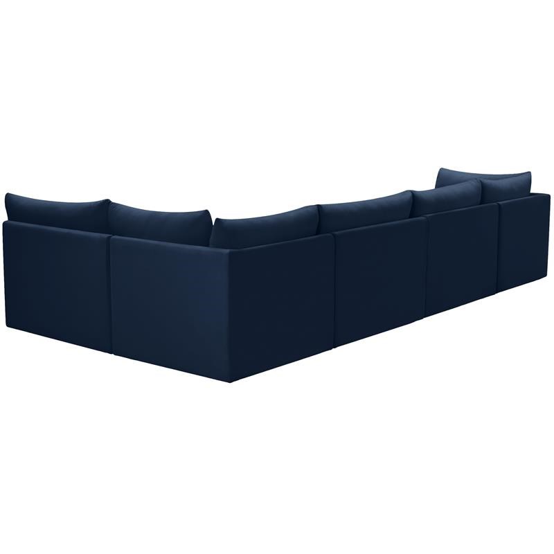 Meridian Furniture Jacob Navy Velvet Modular Sectional