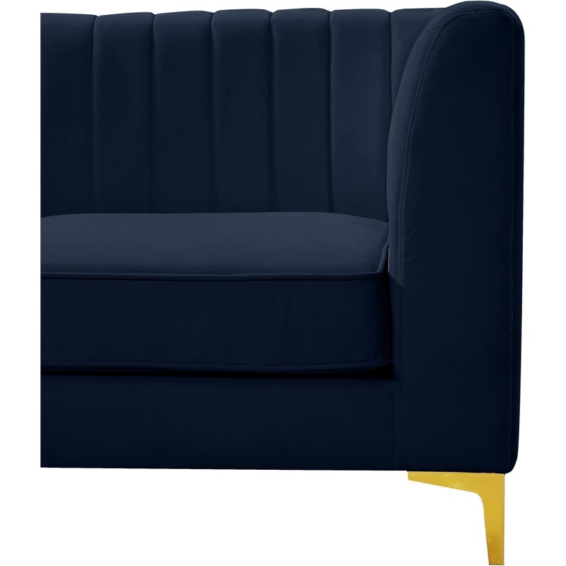Meridian Furniture Alina Navy Velvet Corner Chair
