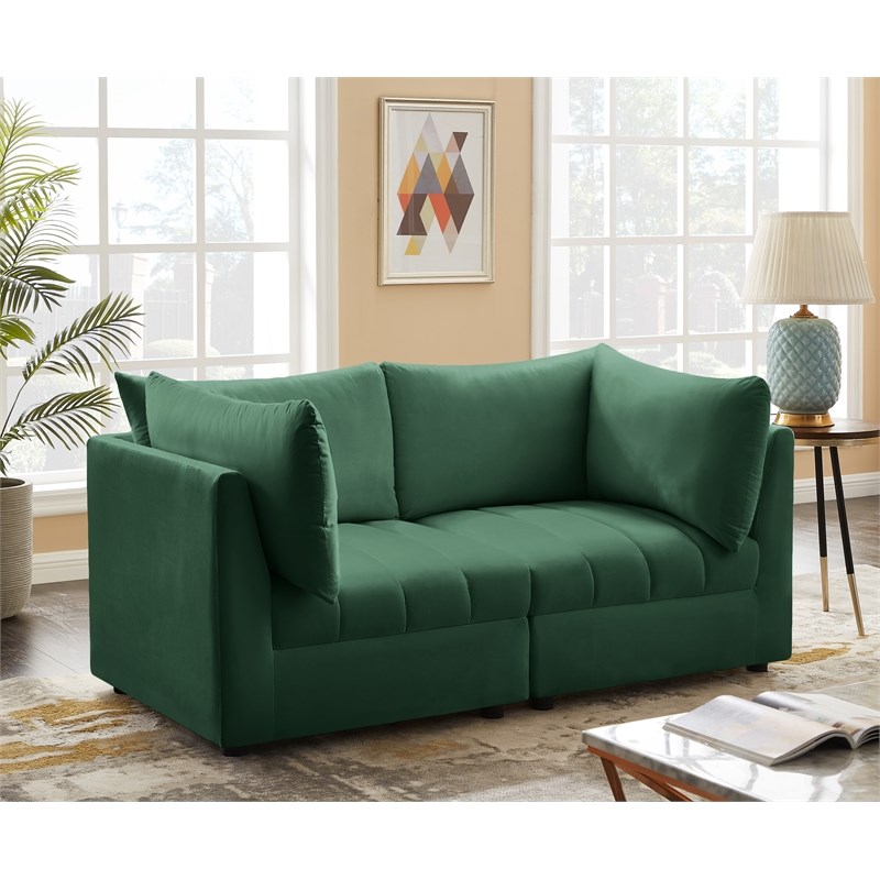 Meridian Furniture Jacob Green Velvet Modular Sofa