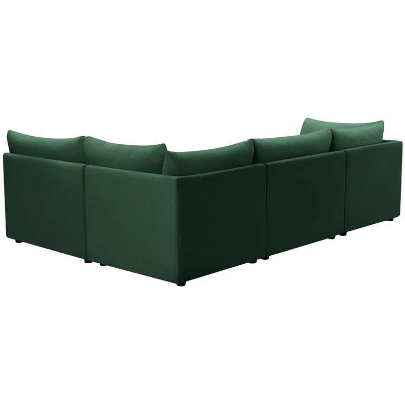 Meridian Furniture Jacob Green Velvet Modular Sectional