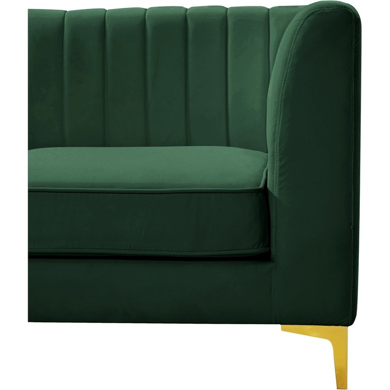 Meridian Furniture Alina Green Velvet Corner Chair