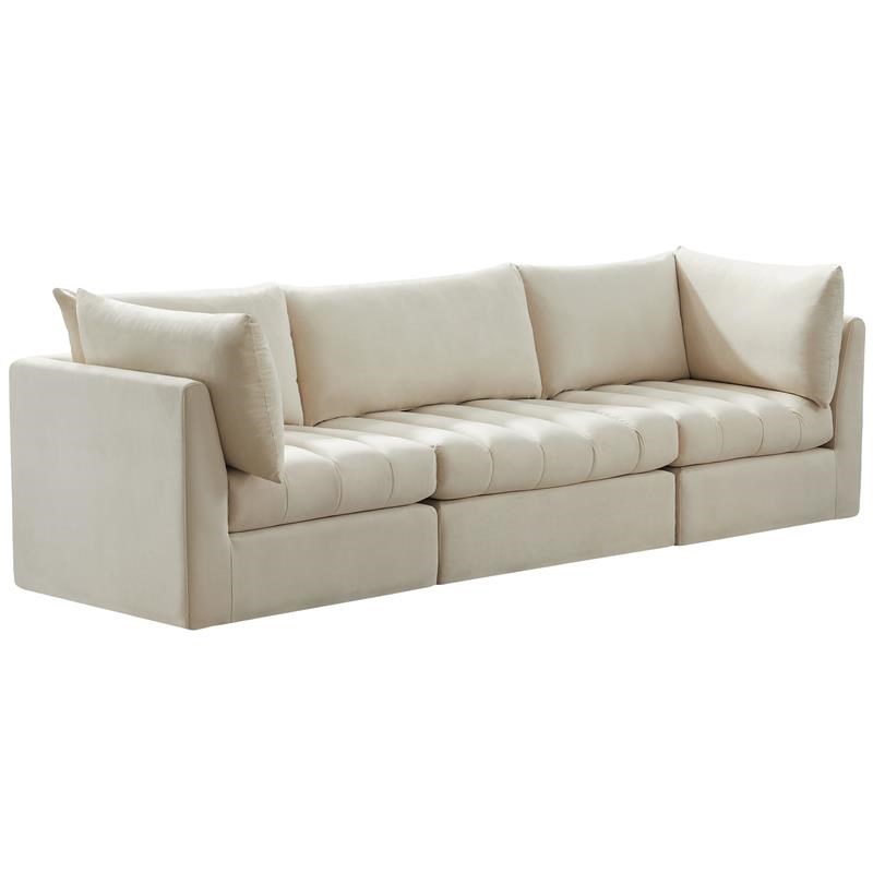Meridian Furniture Jacob Cream Velvet Modular Sofa