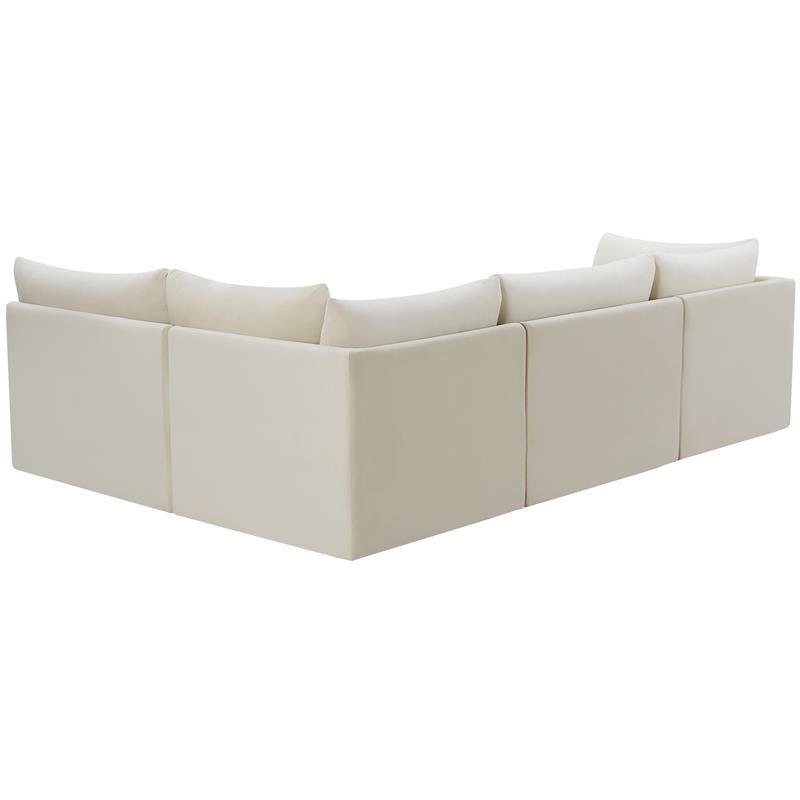 Meridian Furniture Jacob Cream Velvet Modular Sectional