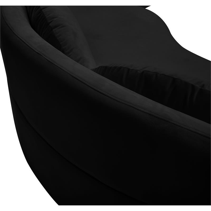Meridian Furniture Vivacious Black Velvet 3pc. Sectional