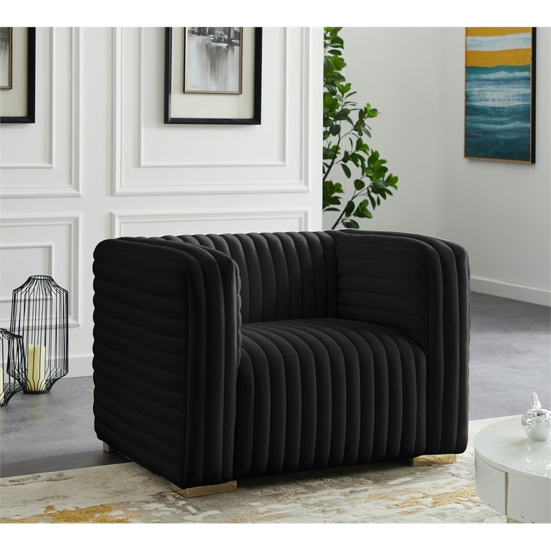 Meridian Furniture Ravish Black Velvet Chair